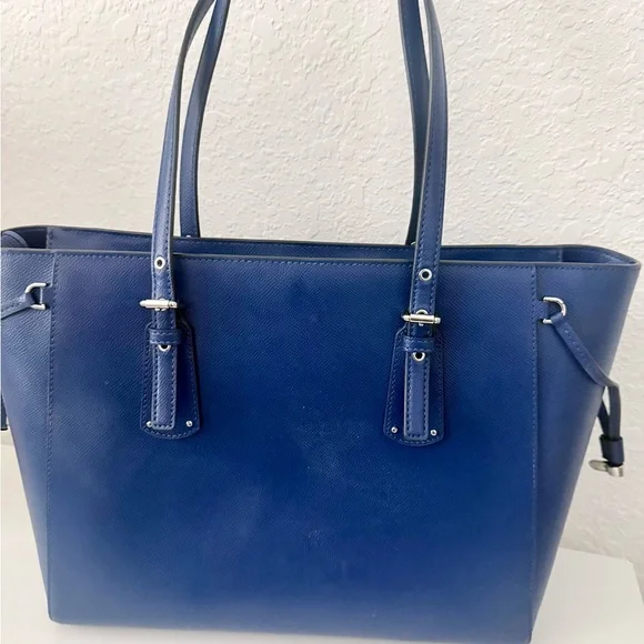 💙Michael Kors Leather Large Jet Set Tote Royal Blue with dust bag - Picture 13 of 14